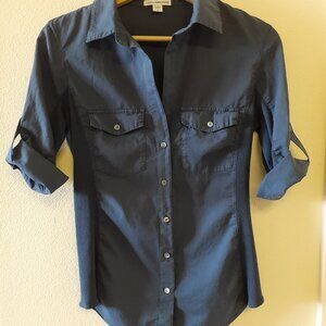James Perse Navy Button Down Shirt size 2